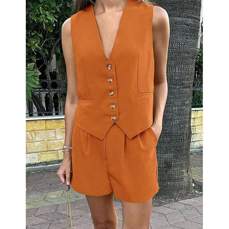 Women's Sleeveless V Neck 2-Piece Outfit (Just $3 a set!)