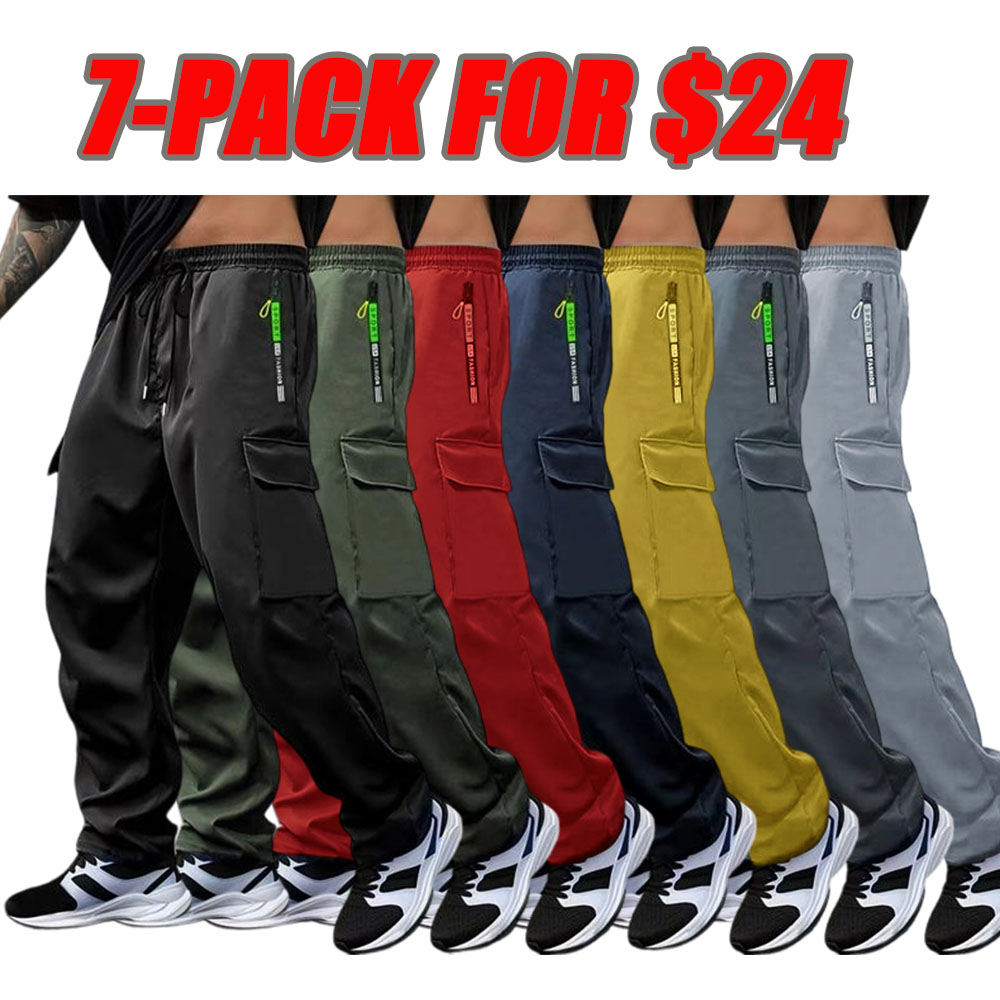 Men's Casual Pants with Zipper Pockets Cargo