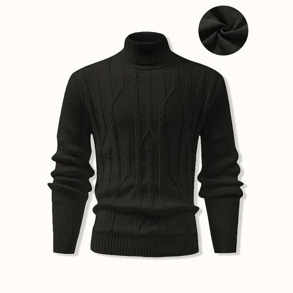 Men’s Turtleneck Cable Knit Sweater – Thick Warm Winter Knit Top