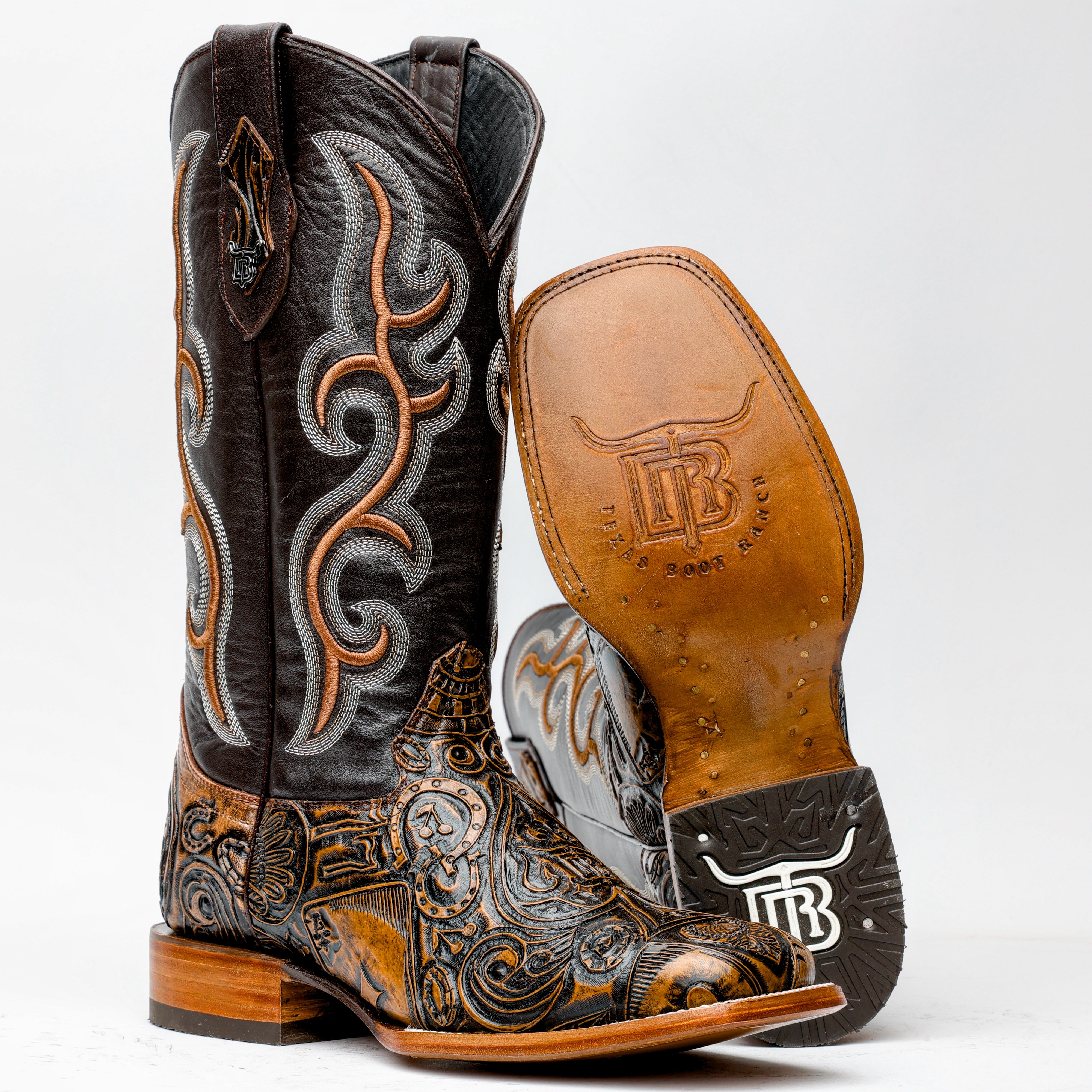 Ace Of Spades Brown - Square Toe