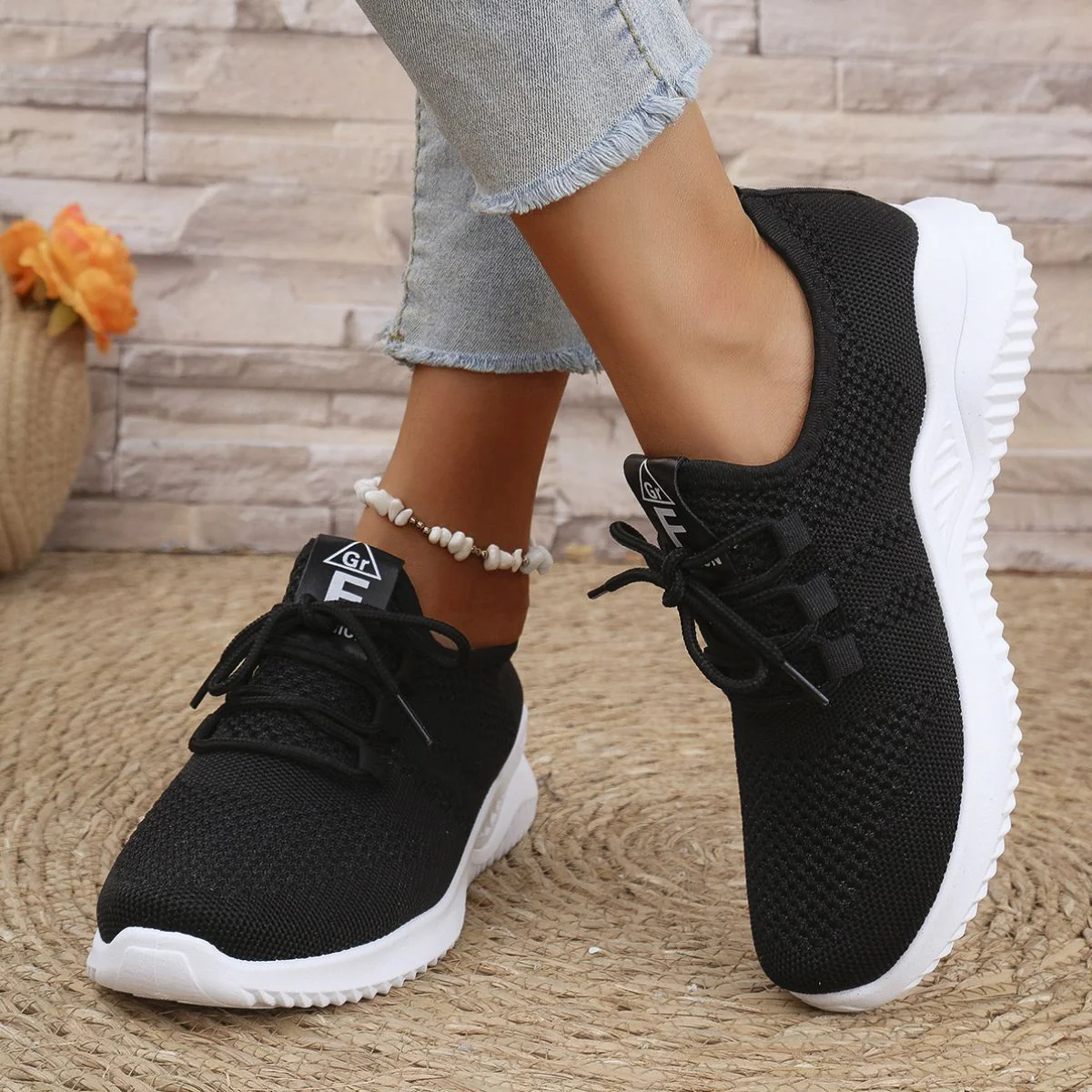 Breathable Mesh Lace Up Athletic Shoes (multiple color options)