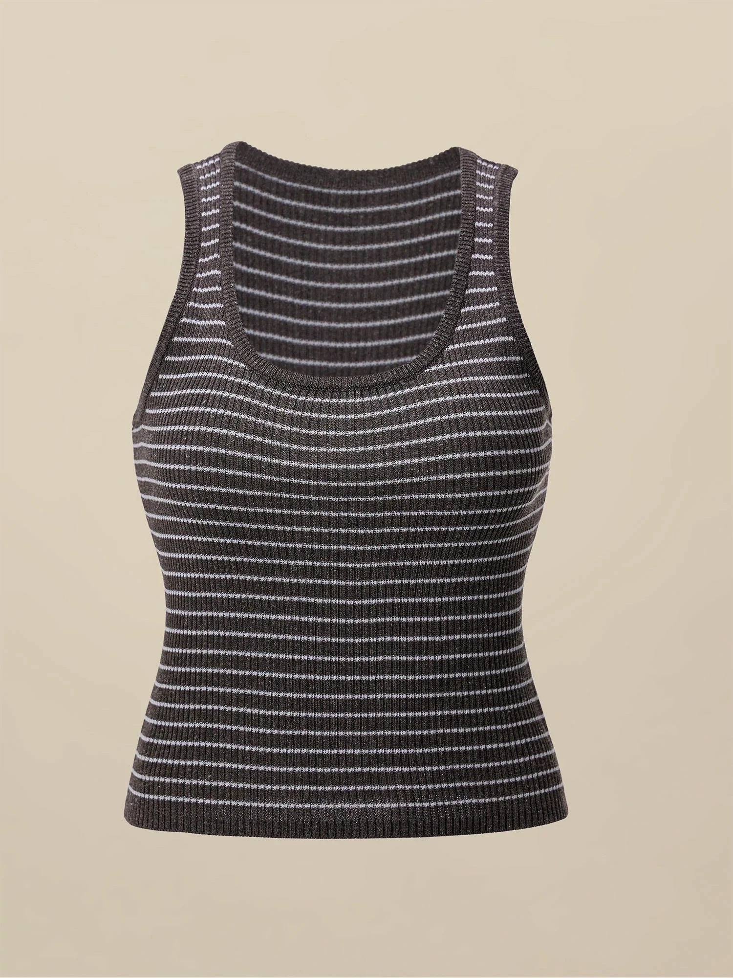 Lyocell  & Linen Striped Slim Fit Tank Top