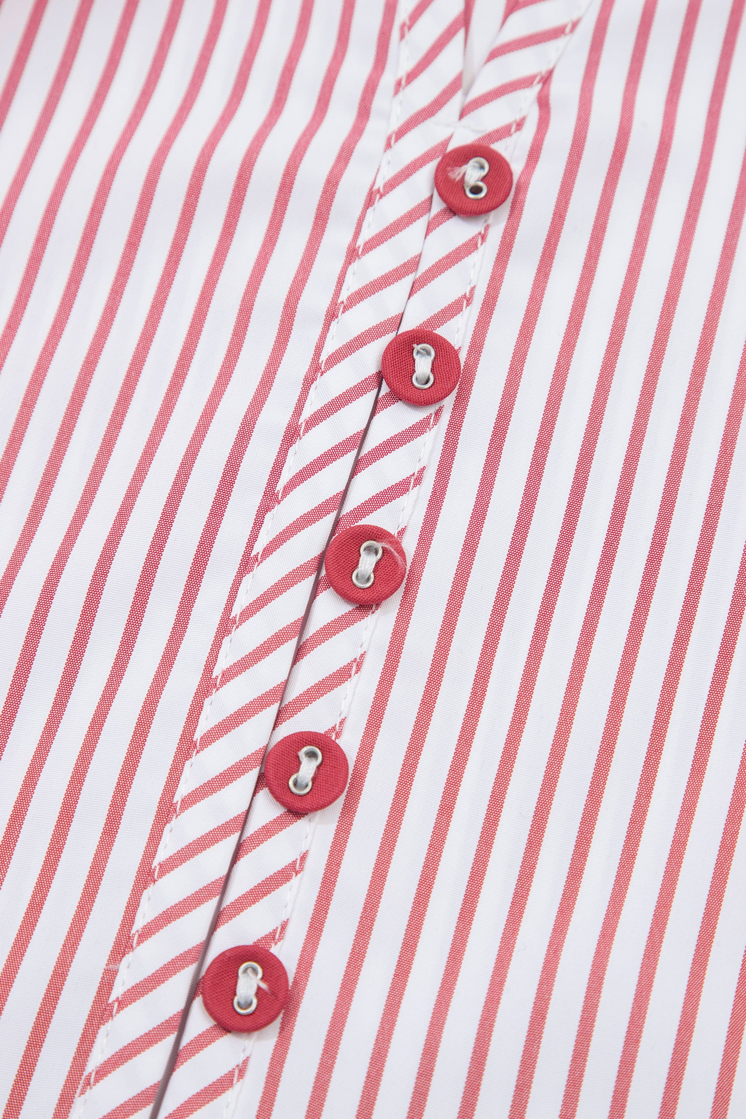 Red Stripe Plus Size Ruffled Hem Pinstriped Midi Dress