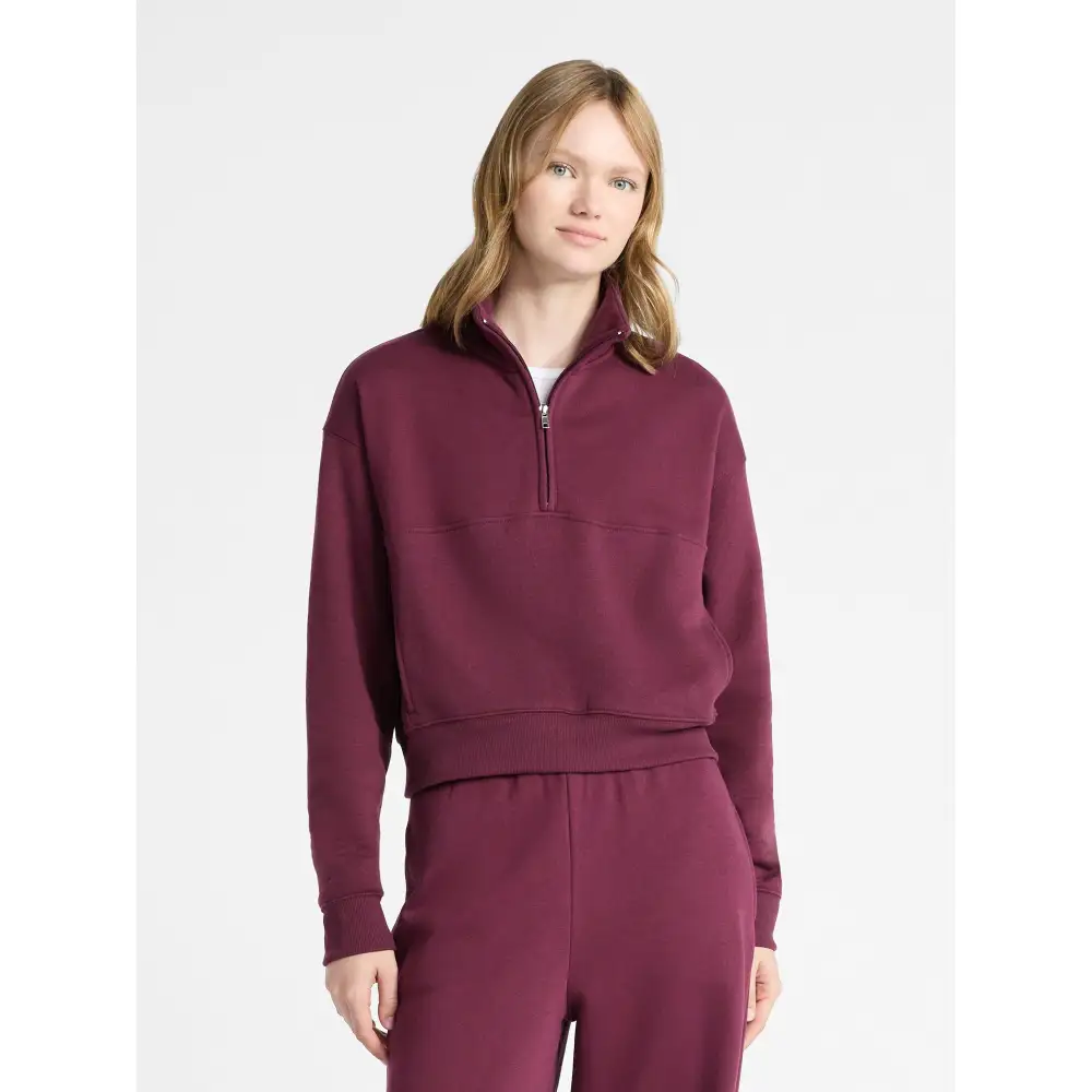 Women’s 2-Piece Set – Half Zip Sweatshirt & Wide Leg Pants