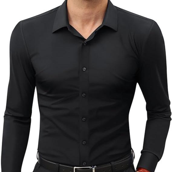 🔥10-Pack (one of each color)🔥Men’s Stretch Slim-Fit Long Sleeve Dress Shirt