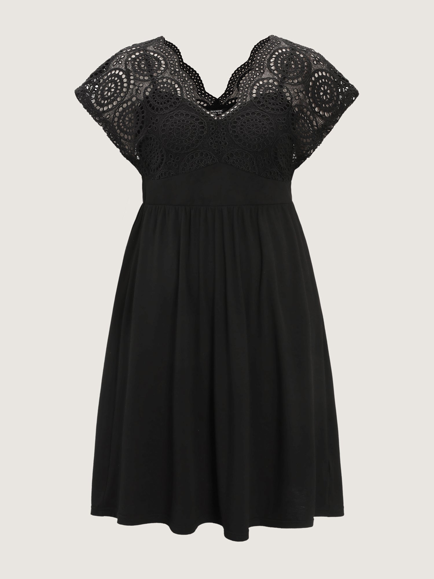 Sheer Lace Sleeve Flowy Mini Dress