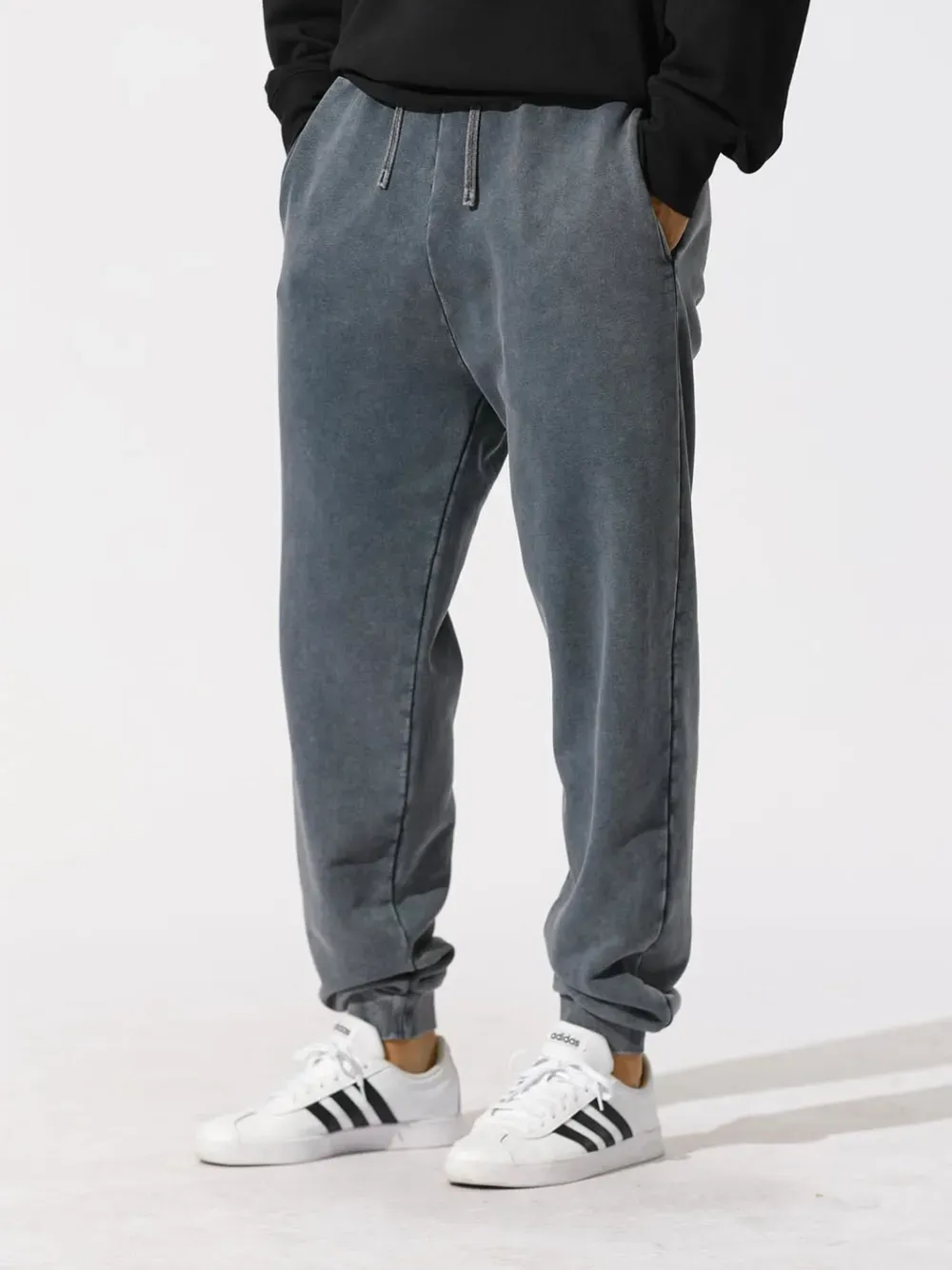 Contrast Color Drawstring Knitted Pencil Pants