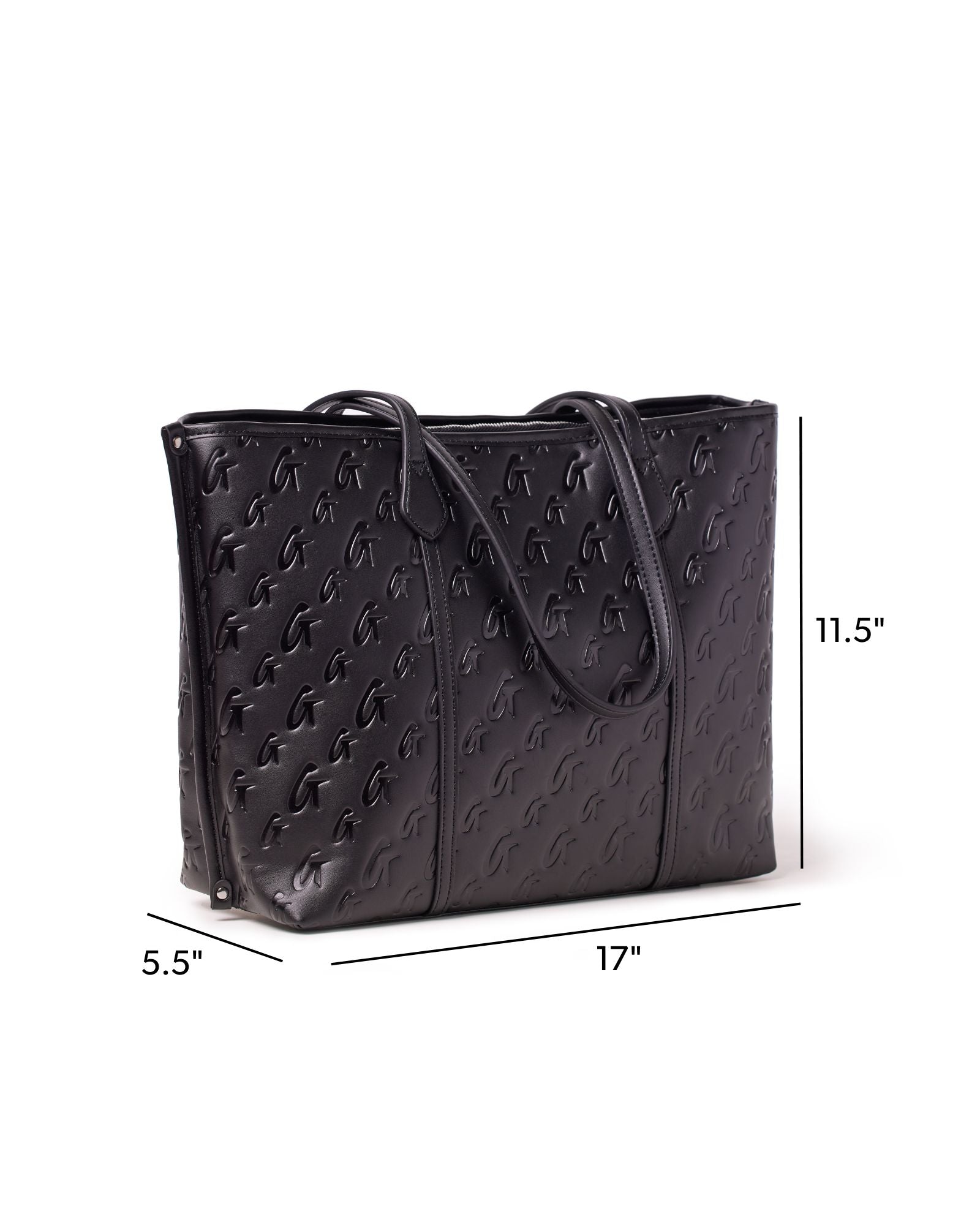 MONOGRAM SLEEK TOTE - BLACK