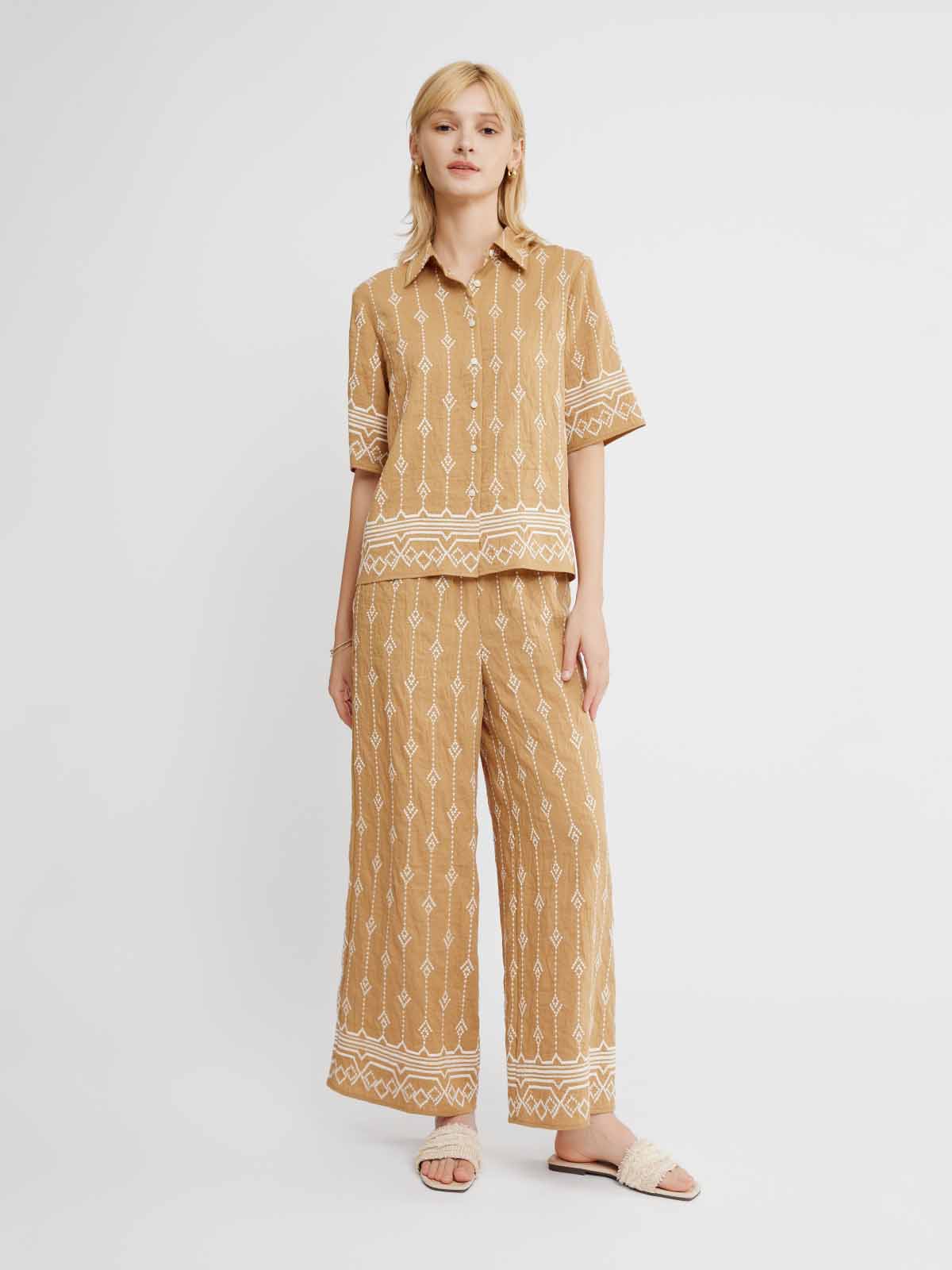 ASOBIO Embroidered Linen Shirt