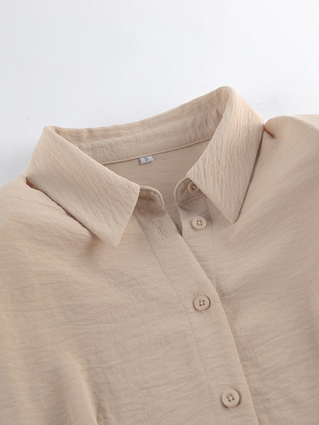 Button Front Long Sleeve Shirt Dress