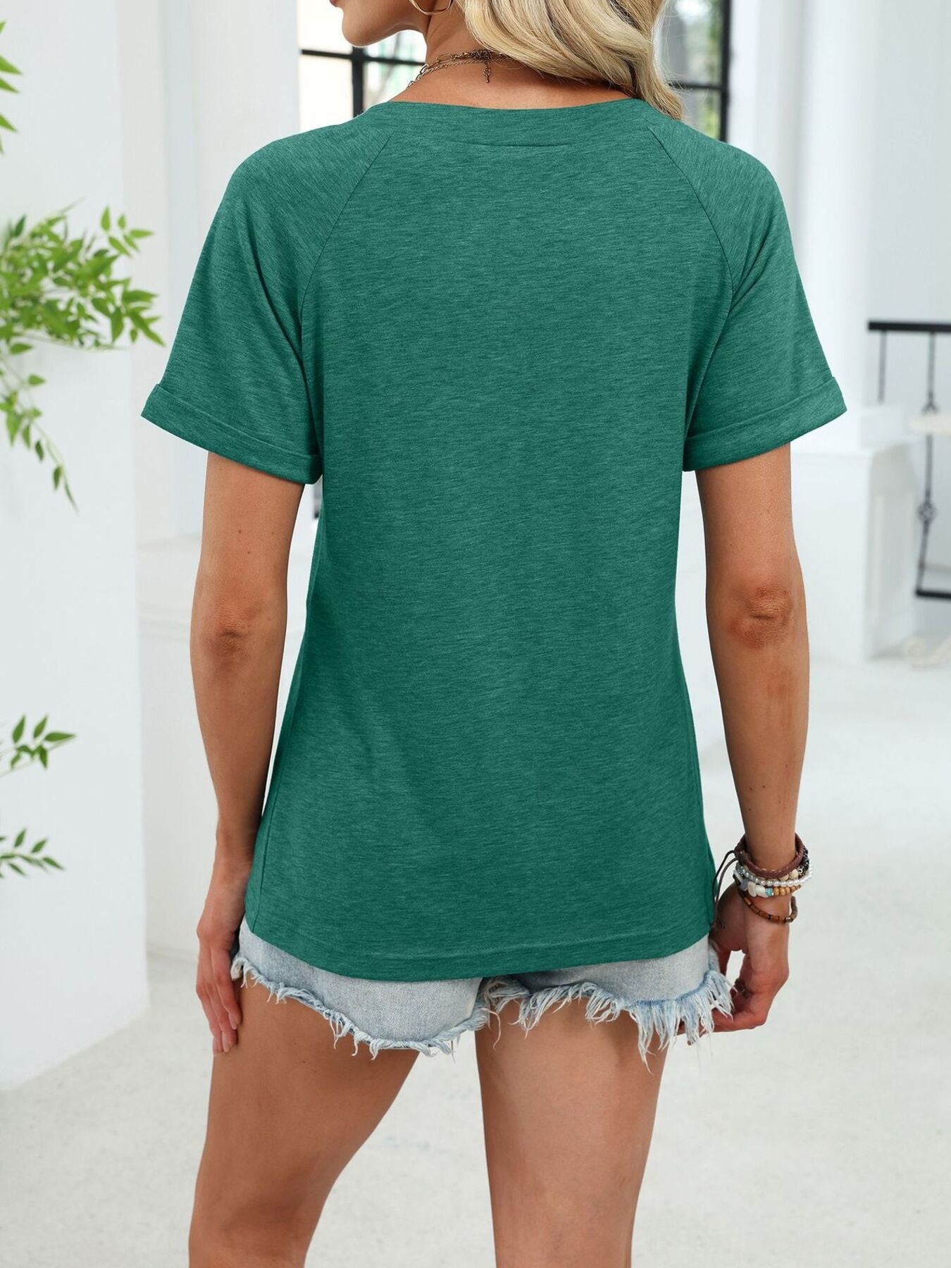 Casual V-Neck Short Sleeve T-Shirt