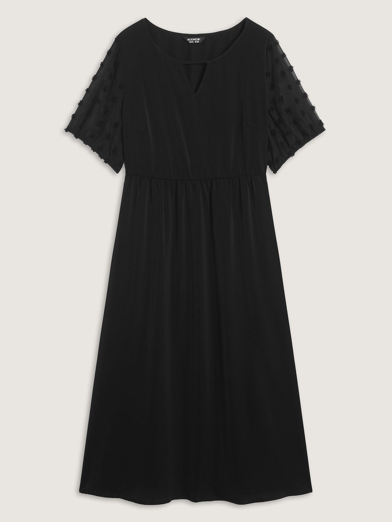 Sheer Chiffon Textured Waist-Defining Maxi Dress