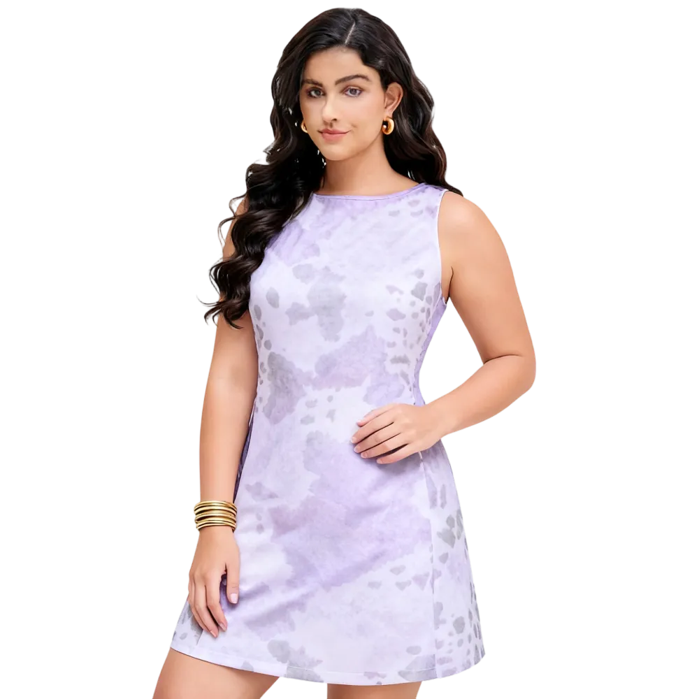 Boat Neck Leopard Print Zipper Mini Dress