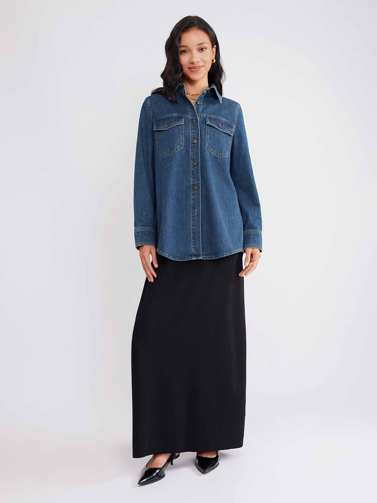 ASOBIO 100% Cotton Denim Shirt