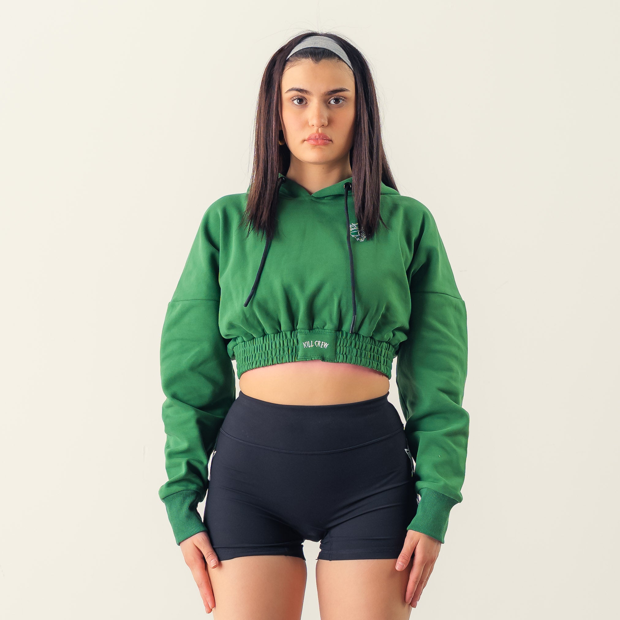 CROP HOODIE - GREEN