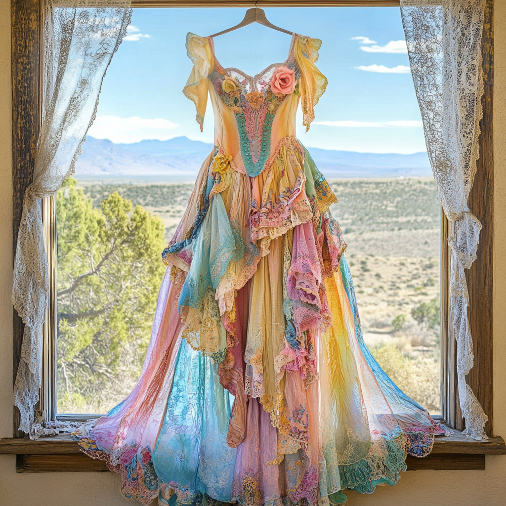 Windowsill Summer Romantic Lace Ruffle Dress 0ac5