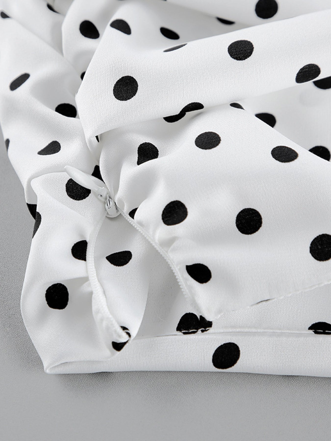 Polka Dot Ruffle Hem Maxi Skirt