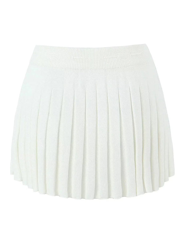 Lapel Long-Sleeved Jacket Spaghetti Strap Pleated Mini Skirt