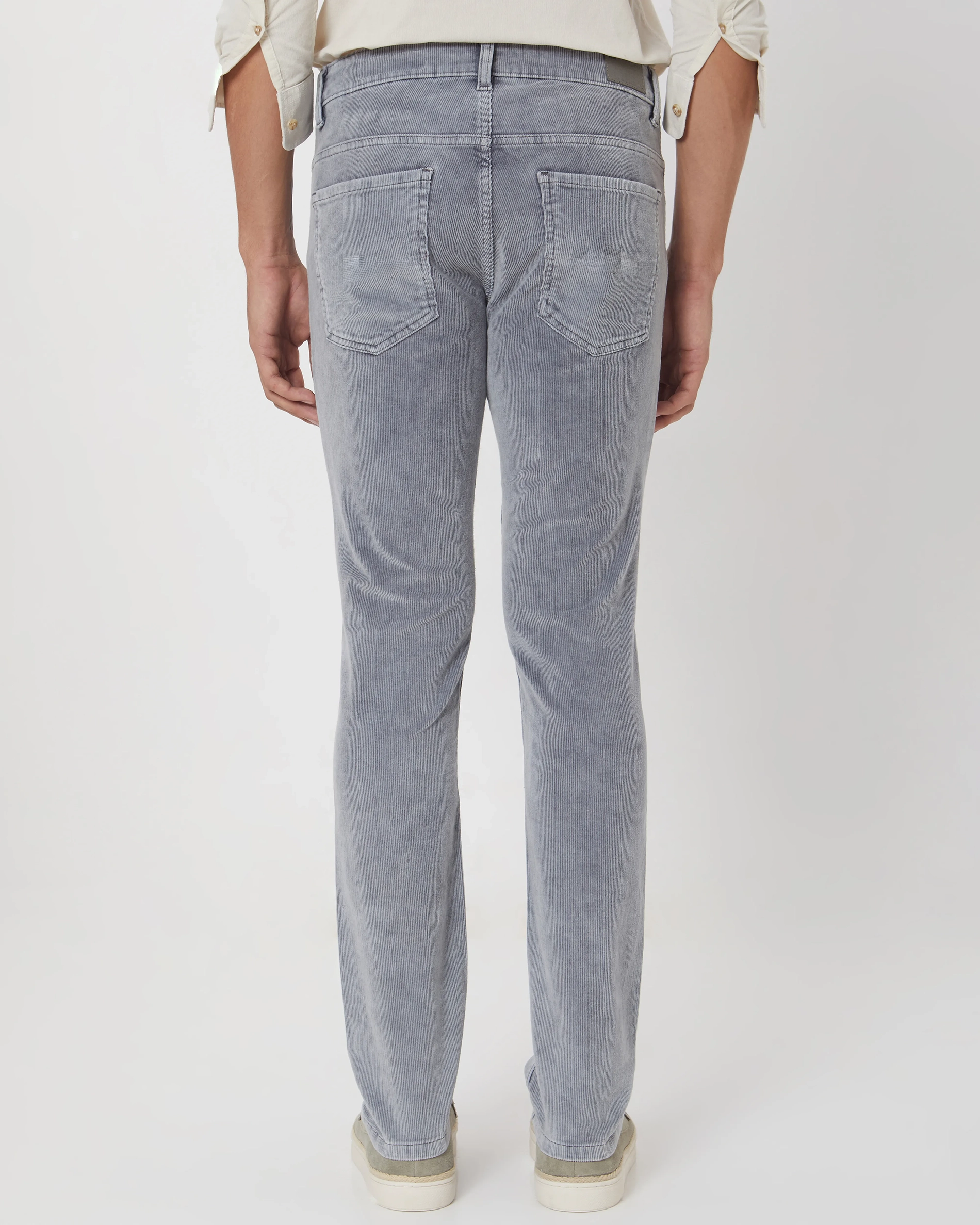 Classic Versatile Slim-Fit Straight-Leg Grey Trousers