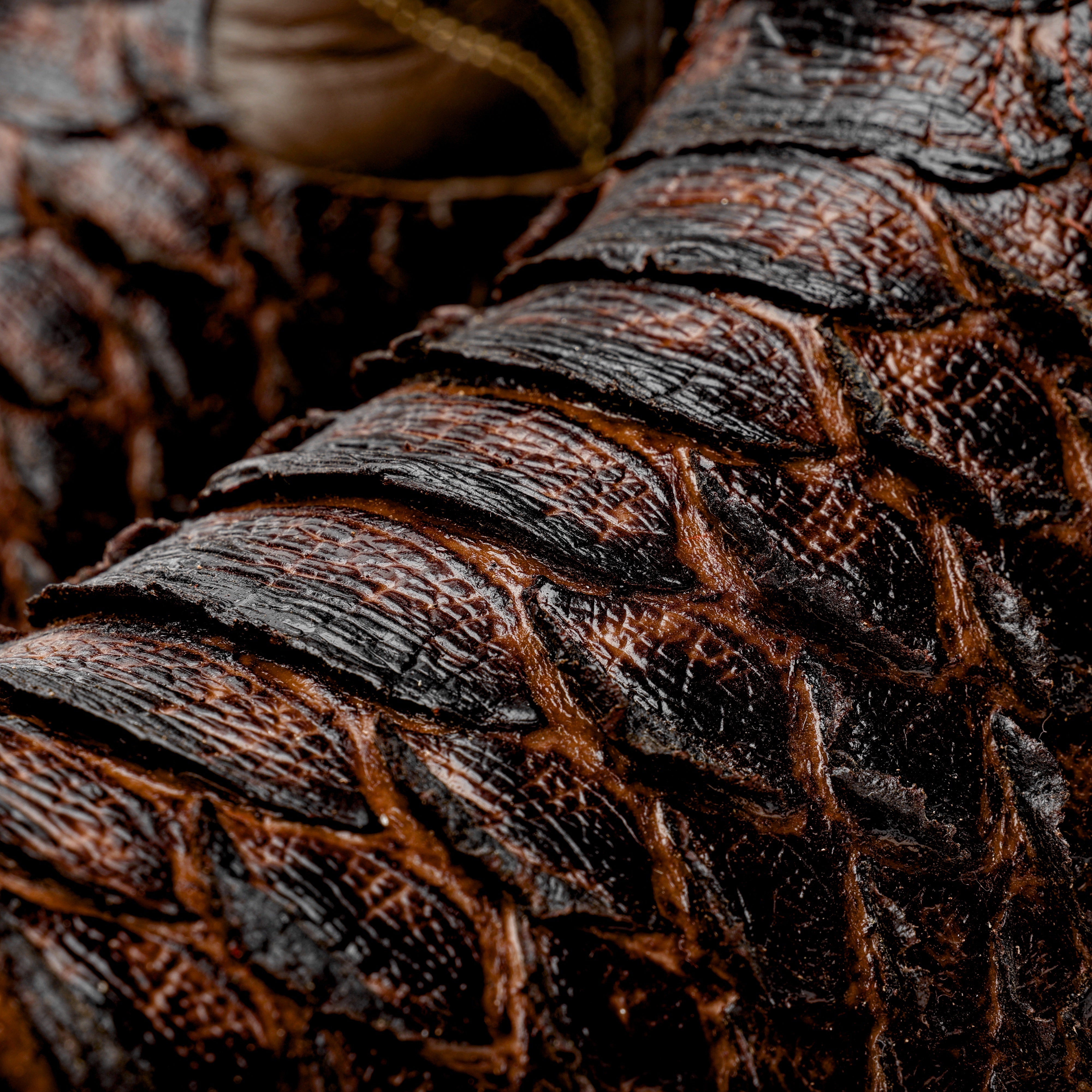 Brown Jumbo Python Leather Boots - Square Toe