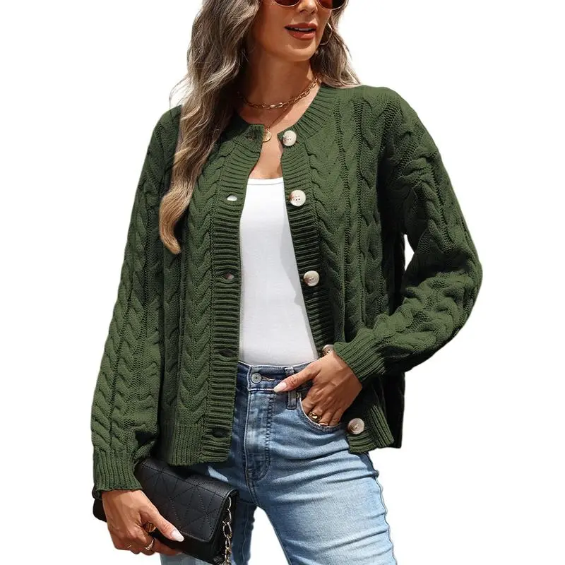Casual Cable Knit Cardigan Sweaters for Women