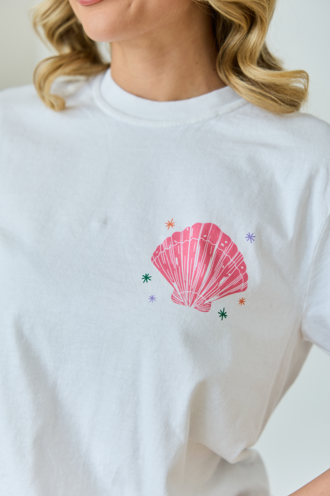 The Sea Is Calling White Graphic Tee