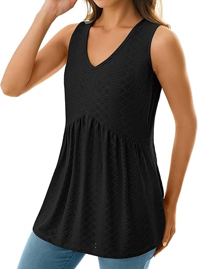 Women's Flowy Babydoll Peplum Tank Top