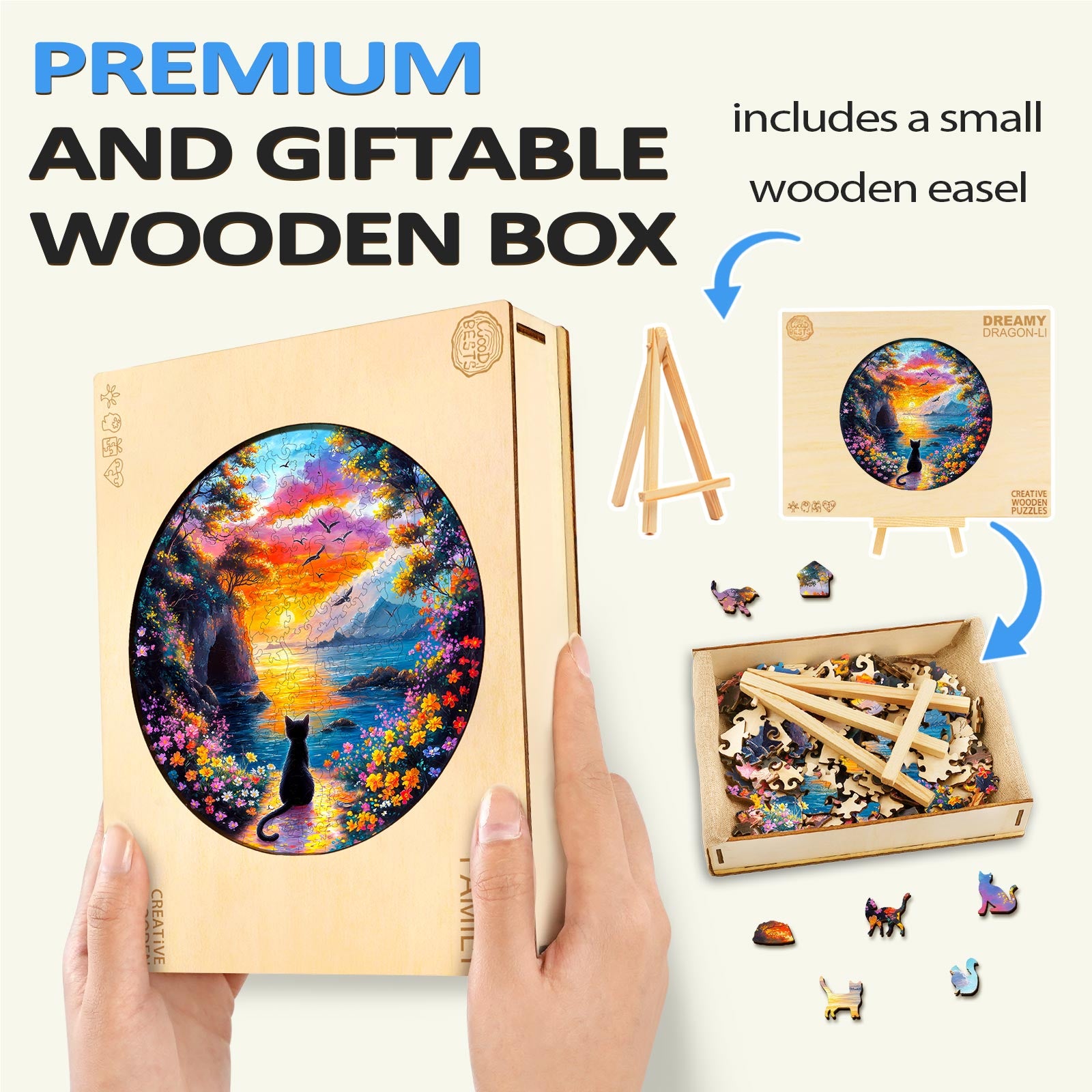 Sunset Kitten Wooden Jigsaw Puzzle