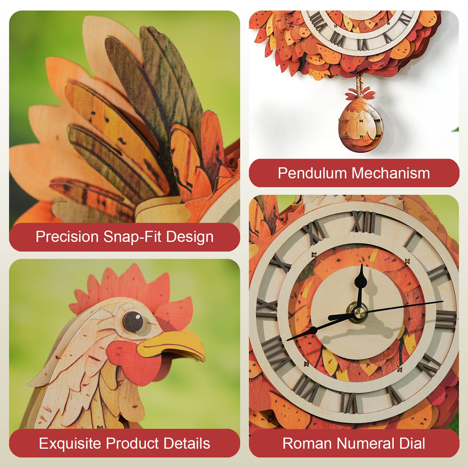 Cluck & Tick Hen Egg  â€“ DIY Wooden Clock, 3D Puzzle Craft Kit