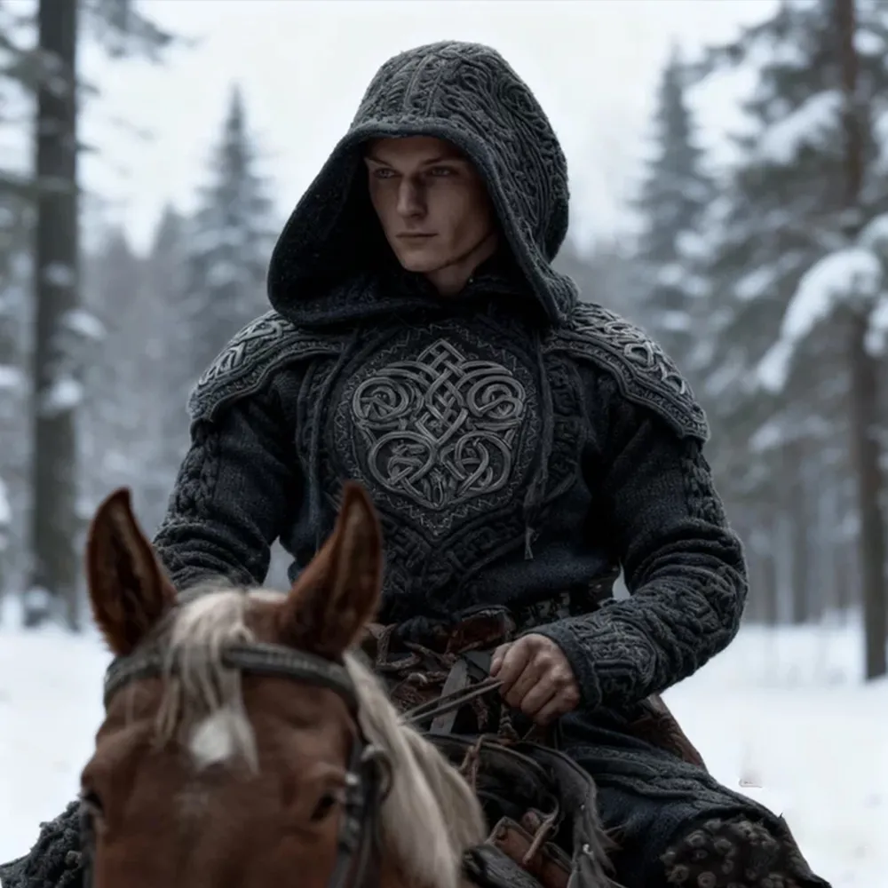 Men's Viking Style Celtic Knot Hooded Sweater