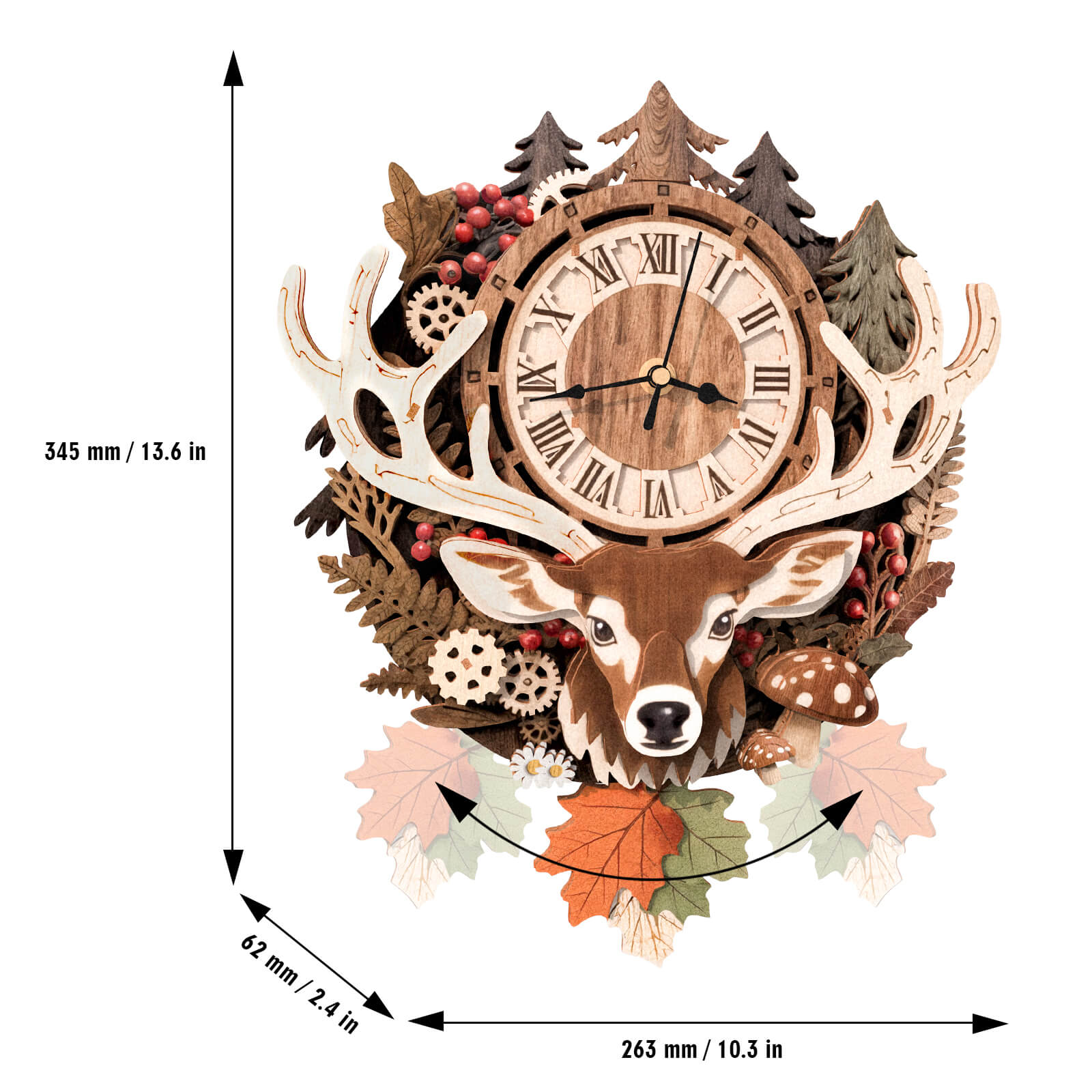 Reindeerâ€“ DIY Wooden Clock, 3D Puzzle Craft Kit