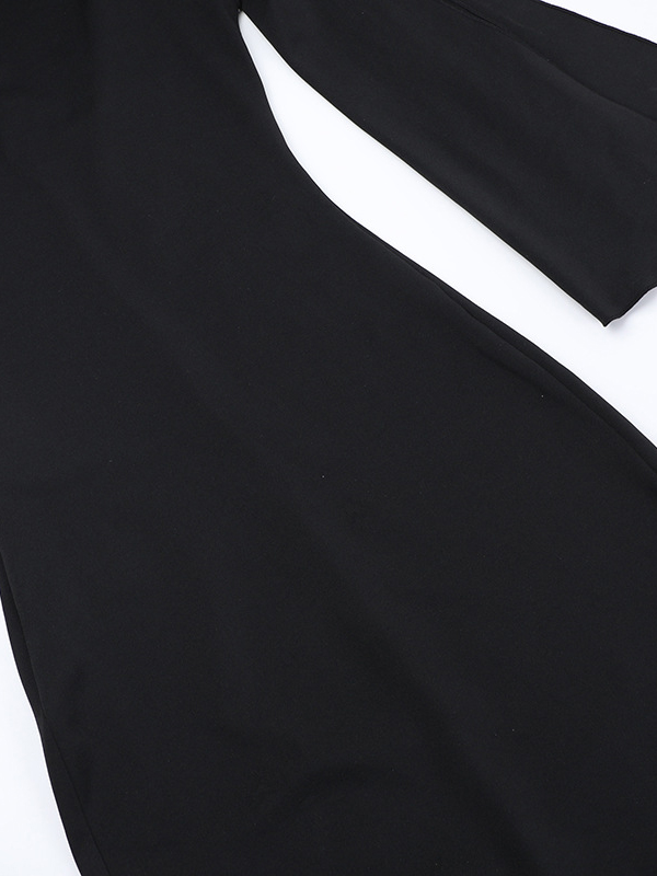 Asymmetric Solid Color Split-Joint Streamer Skinny Sleeveless One-shoulder Maxi Dresses Evening Dresses