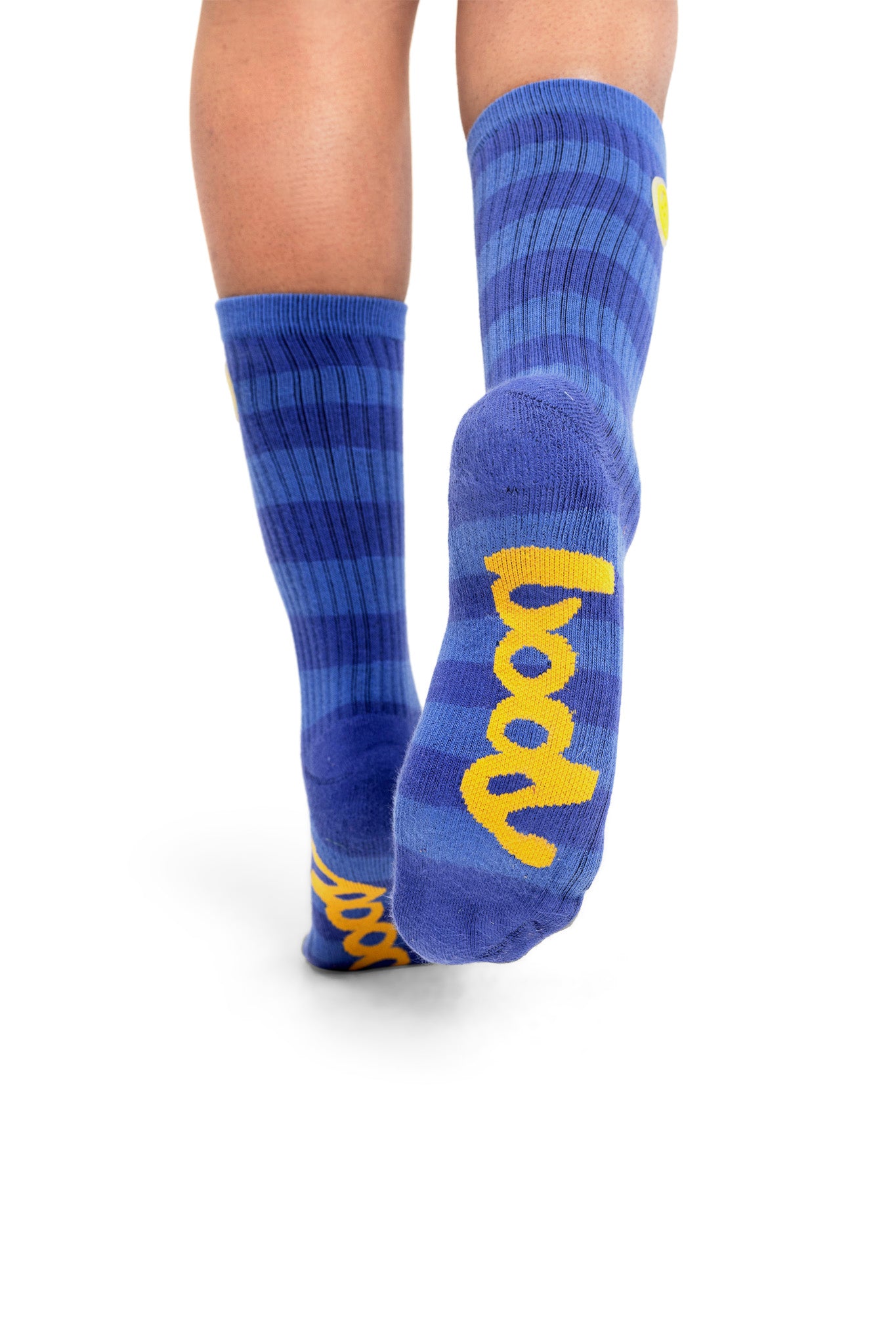STRIPED KNIT SOCKS (PERIWINKLE/YELLOW)