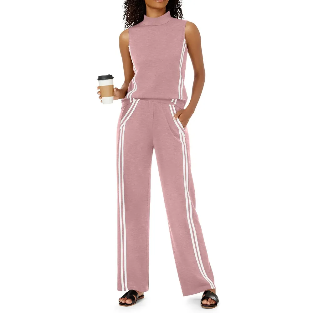 Women’s Mock Neck Tank & Wide Leg Pants Set