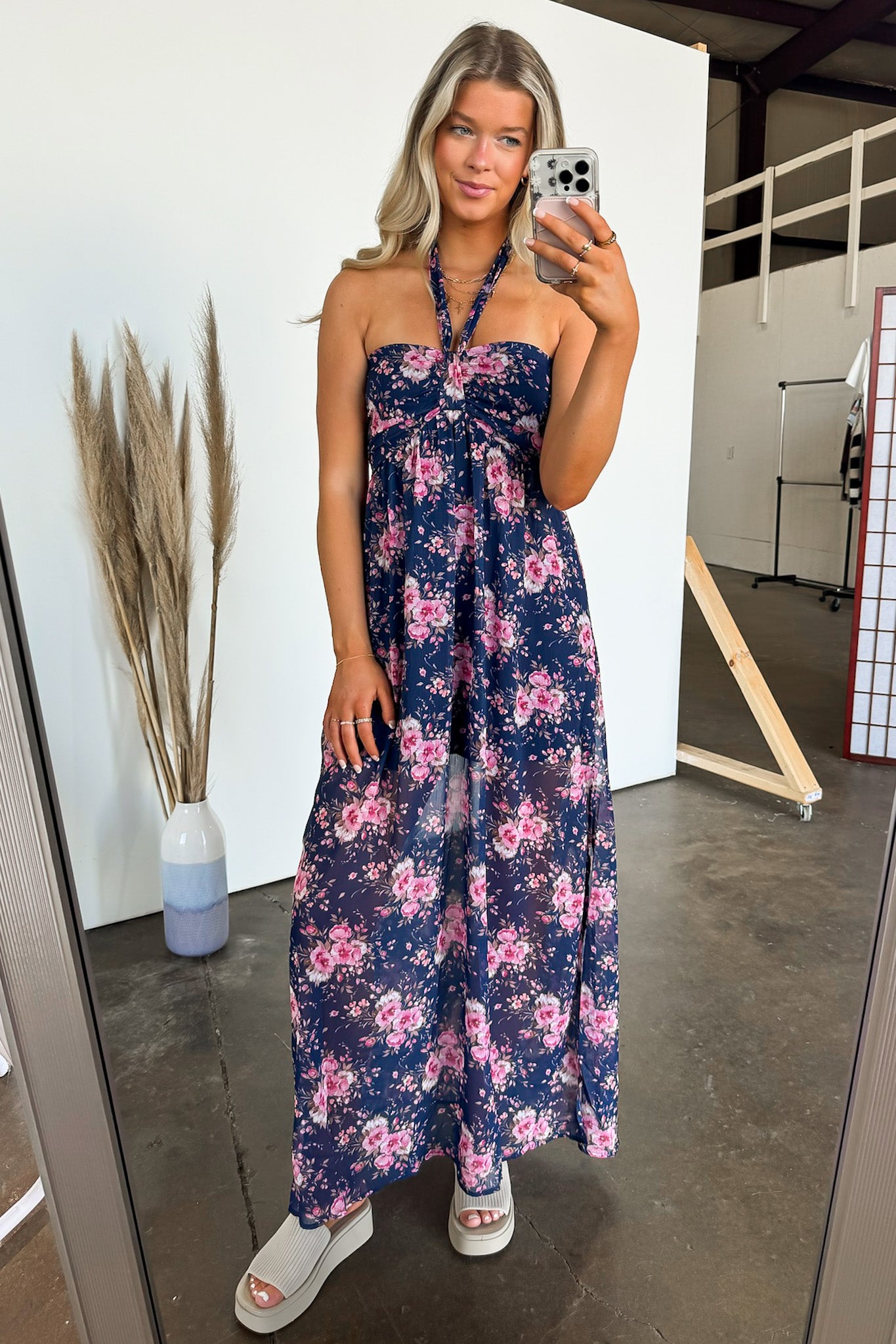 Floral Halter Maxi Dress