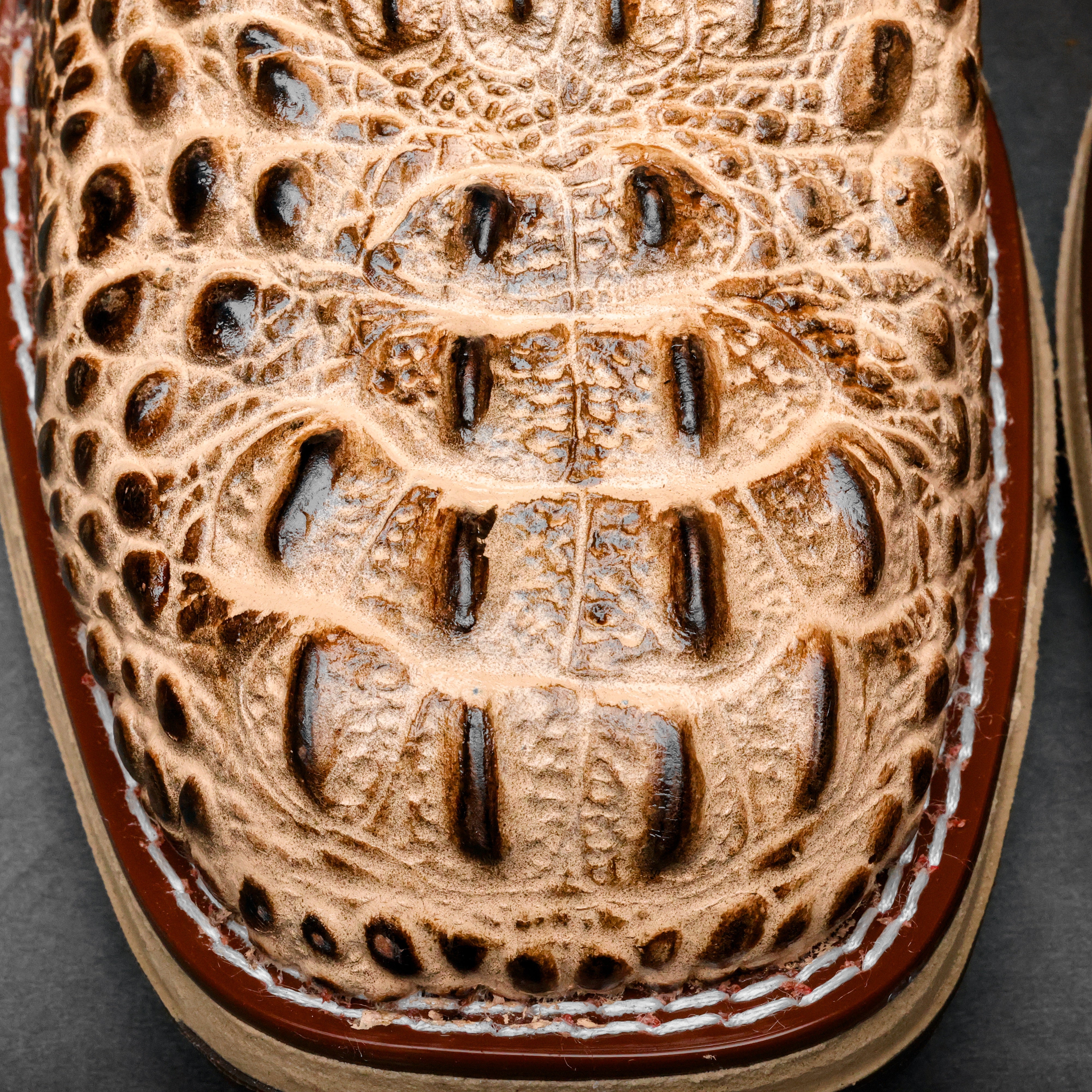 Bone Caiman Neck Leather Boots With 3D Lightweight Sole - Composite Toe