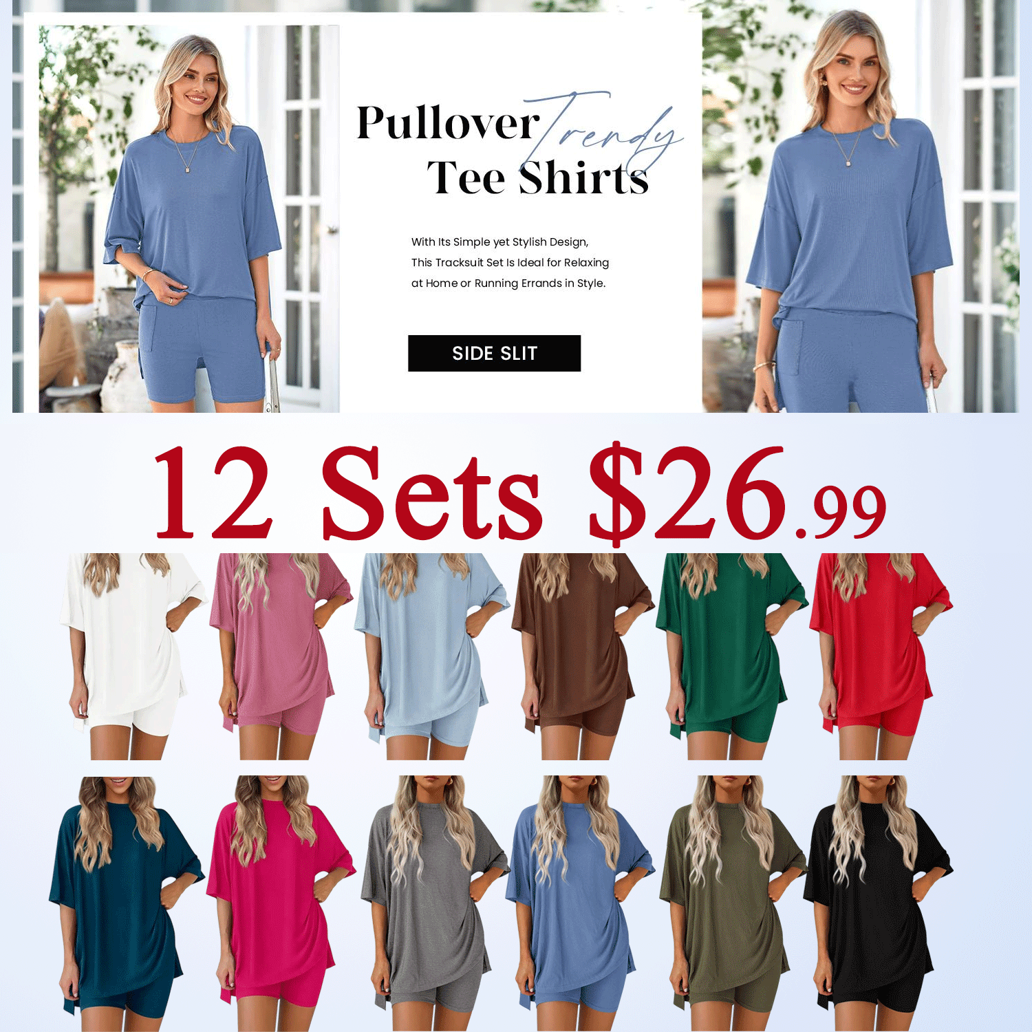 🔥🔥Women’s Oversized Tee & High-Waisted Biker Shorts Set