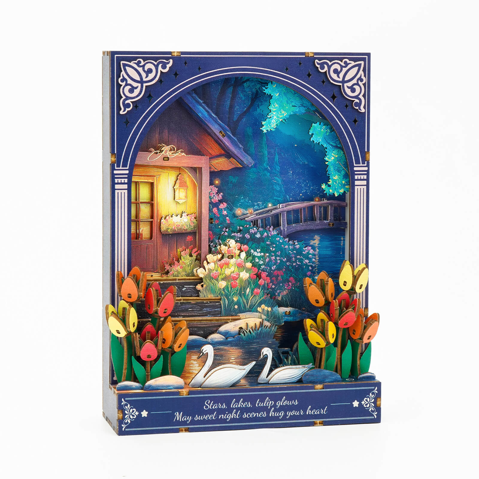 Nocturne at Starlake â€“ DIY Wooden Painting, 3D Puzzle Craft Kit