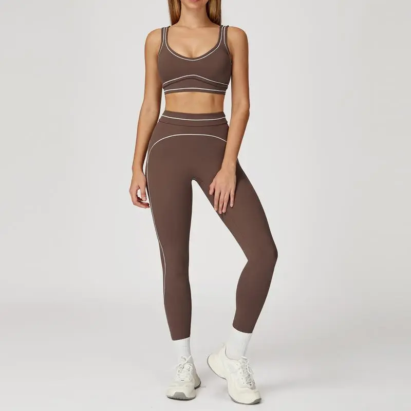 Women’s 2-Piece Sports Set – Color-Block Yoga Outfit