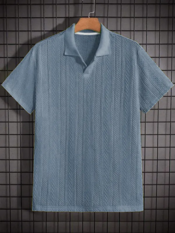 Men's Jacquard Knit Polo Shirt