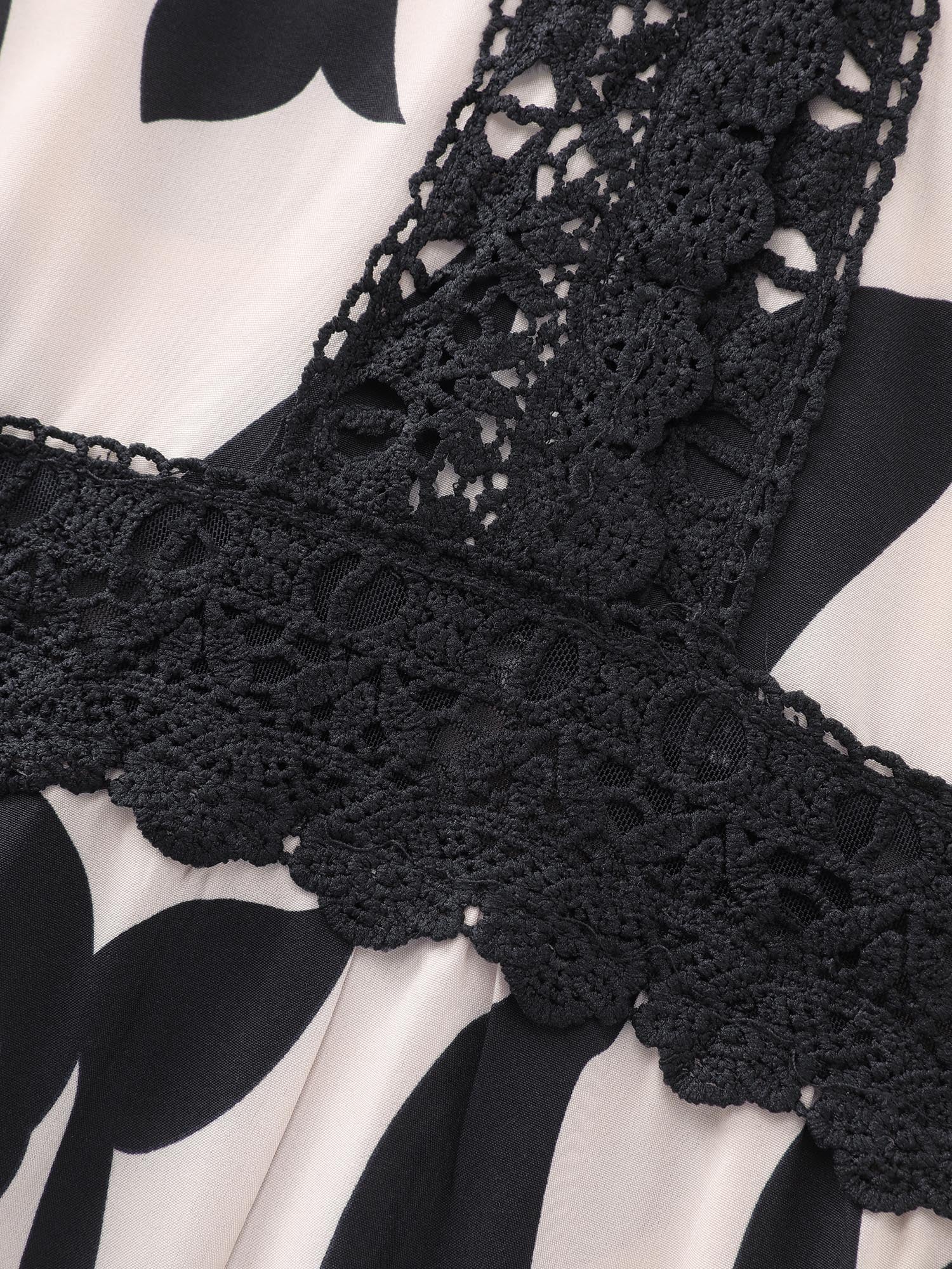 Silhouette Flower Lace Waist-Defining Jumpsuit