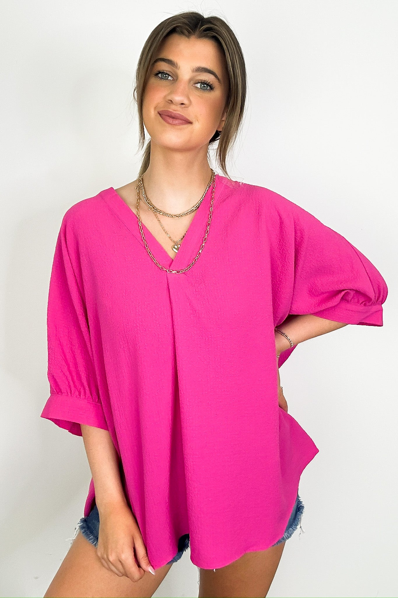 V-Neck Flowy Blouse Top