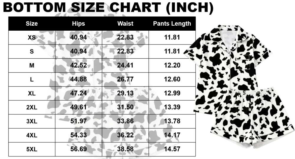 Women's Cow Print Contrast Binding Pyjama Set