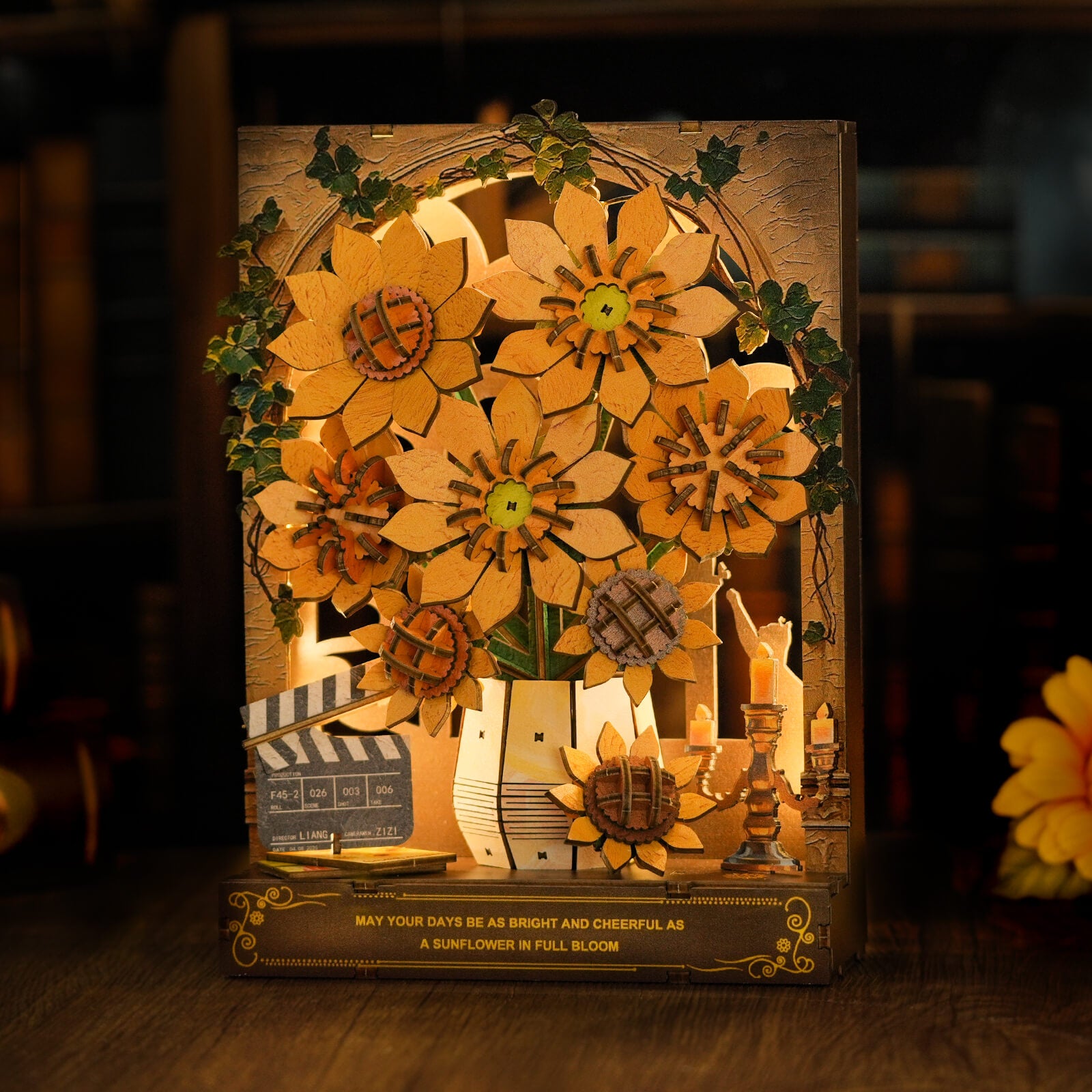 Windowside Sunflower Whispersâ€“ DIY Wooden Painting, 3D Puzzle Craft Kit