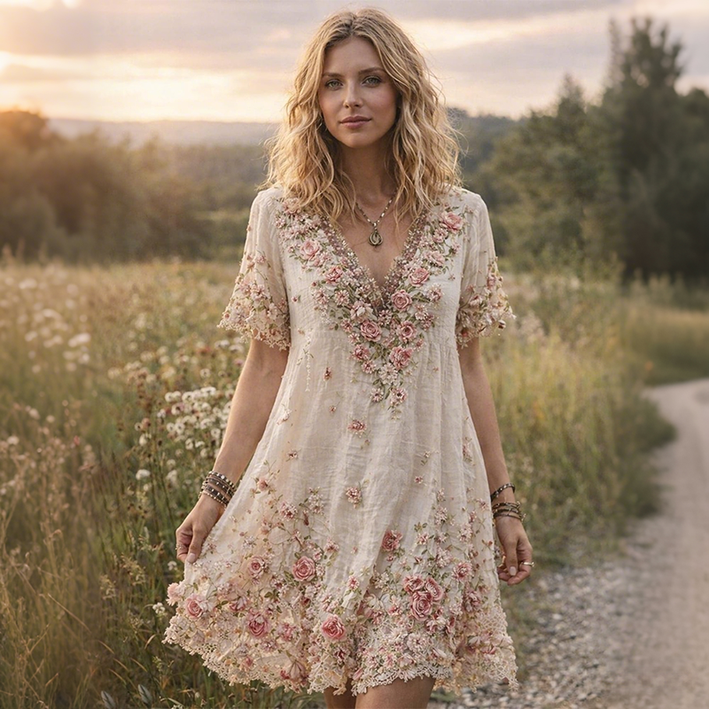 Boho Floral Printed Dress