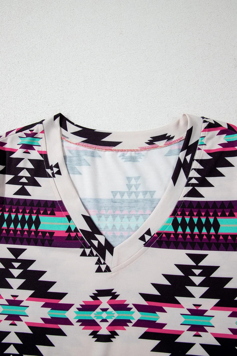 Aztec Print V-Neck Midi Dress