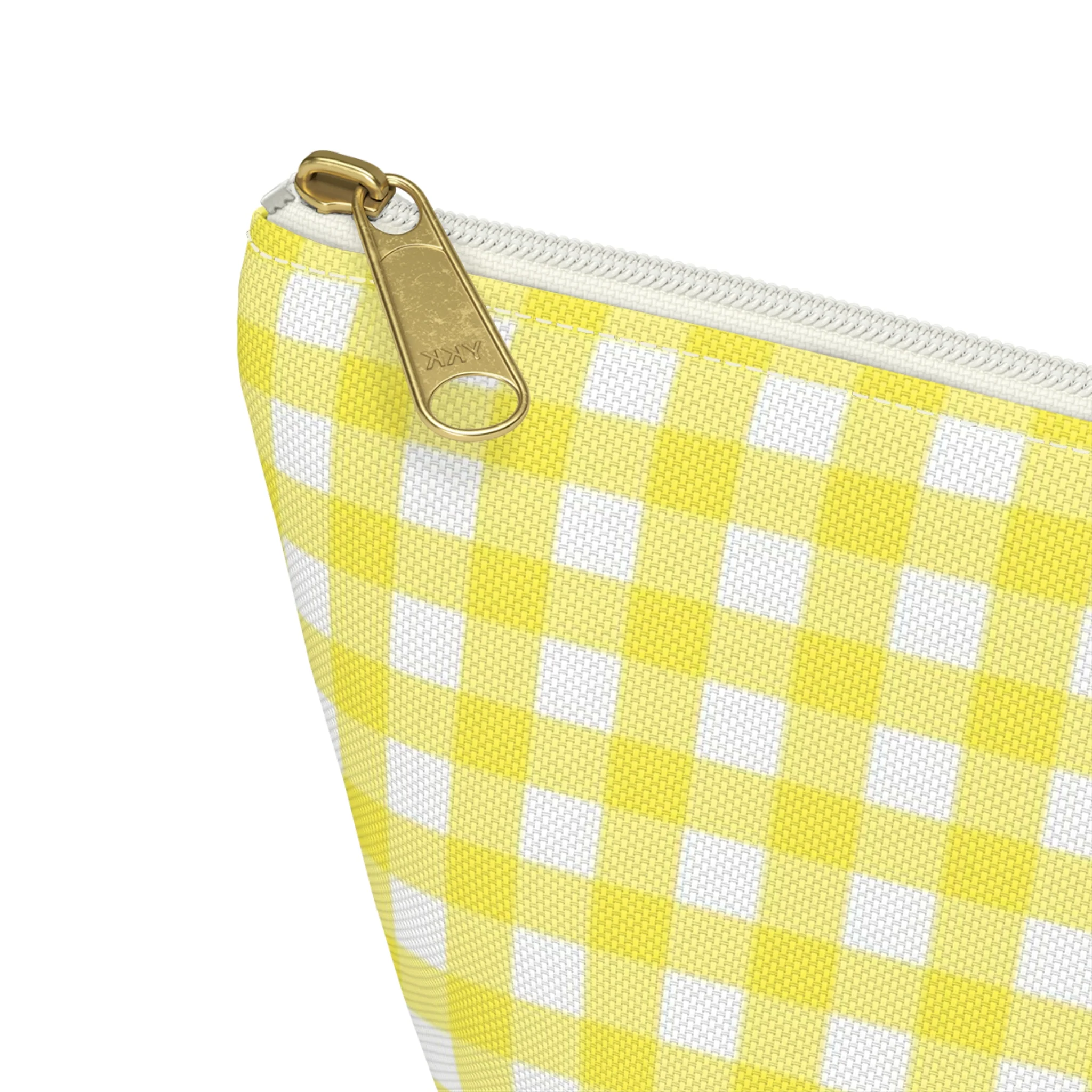 Pony & Yellow Gingham Accessory Pouch w T-bottom