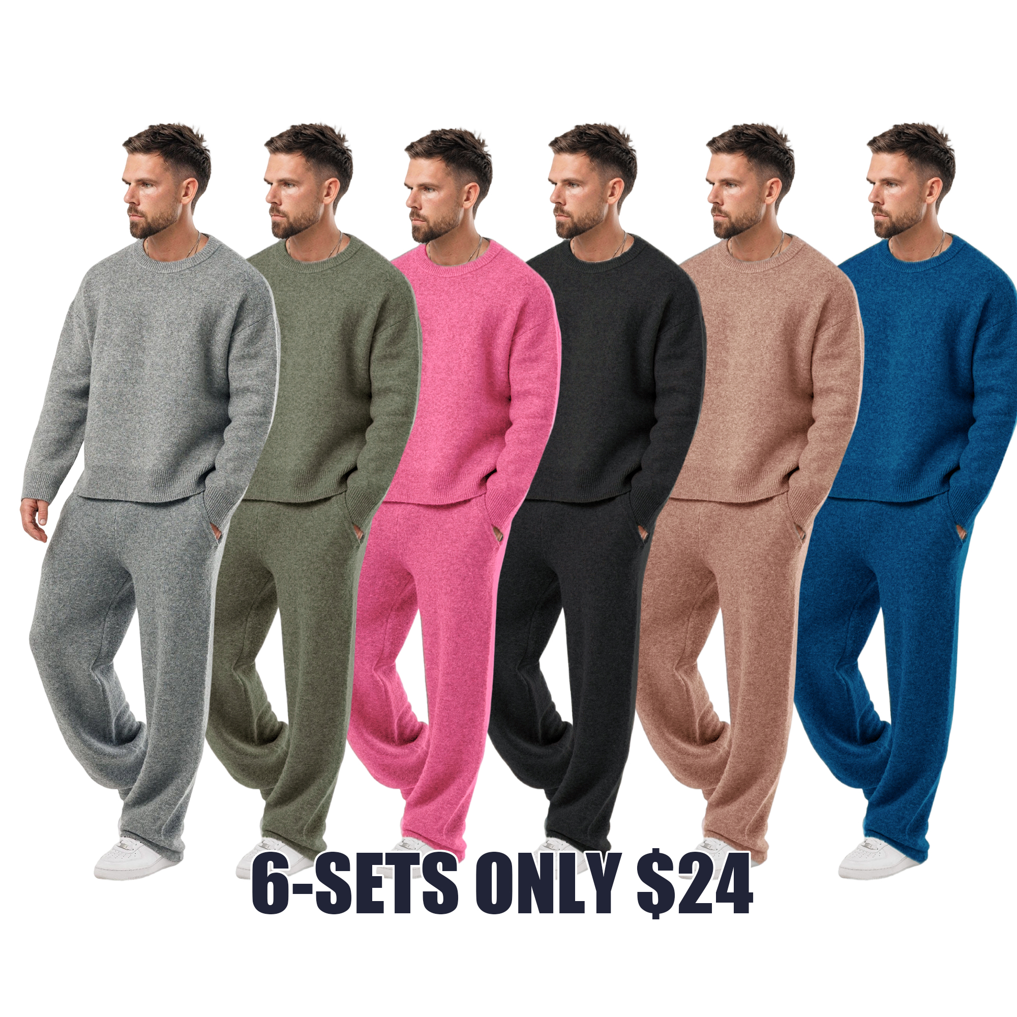 Classic Grey Marl Knit Sweater — Long Sleeve Knit Top