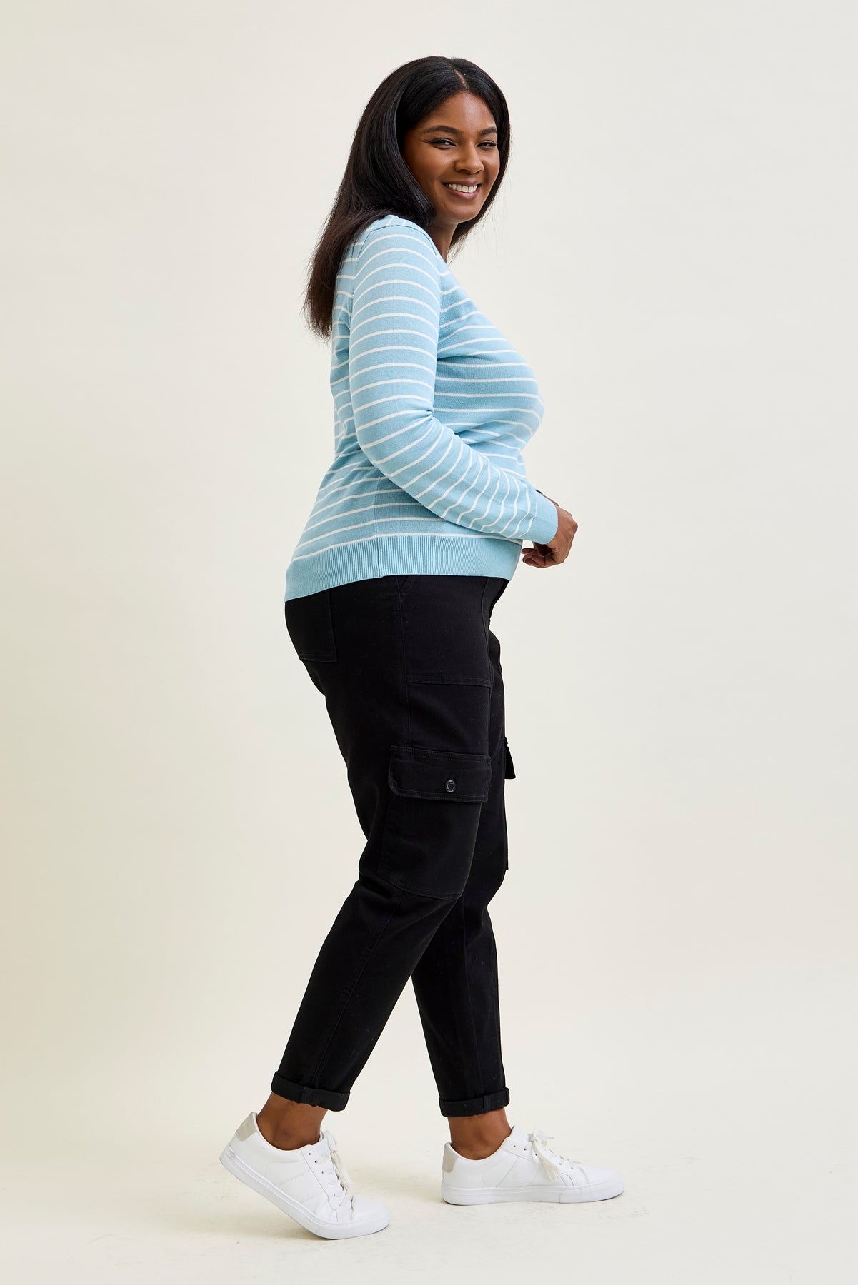 Celeste High Rise Cuffed Cargo Joggers - PLUS