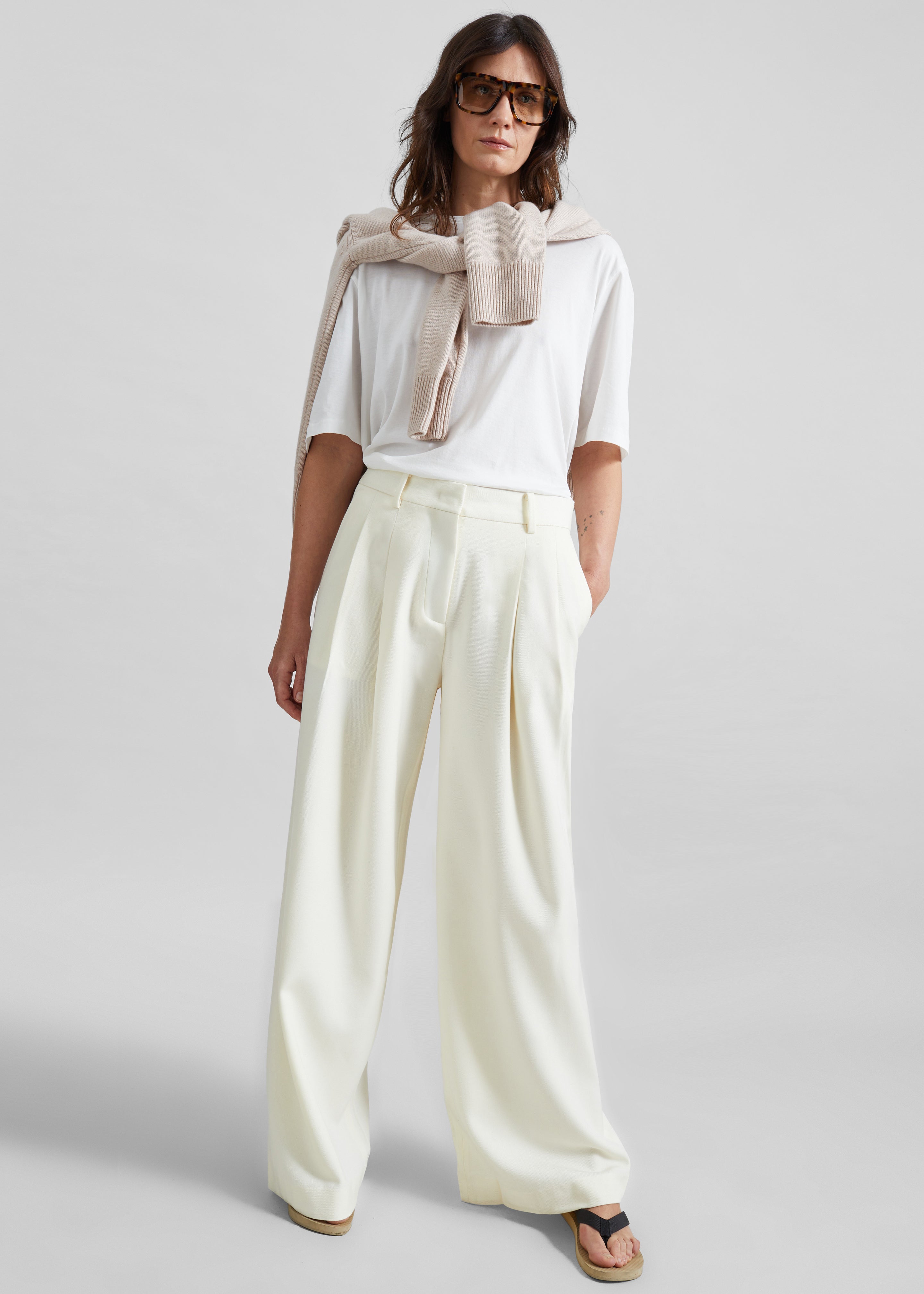 Halser Pintuck Trousers - Ivory